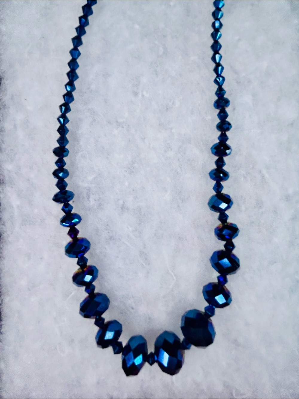 Blue Faceted Crystal Bead Necklace - Women Jewelry
